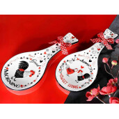 Set 2 suporturi linguri Gaina ceramica multicolora 24x10.5 cm
