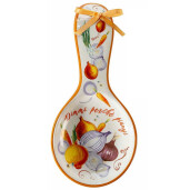 Set 2 suporturi linguri ceramica multicolora Legume cm 11,5 x 24,5 H