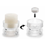 Suport lumanare sticla 9x6.5 cm