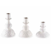 Set 3 sfesnice Craciun portelan alb 10.5x16.5 cm, 10x13.5 cm, 10x10 cm
