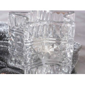 Set 8 candele Craciun sticla transparenta 9x9x8 cm