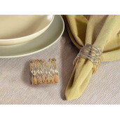 Set 8 inele servetele masa metal auriu 4x4.5 cm