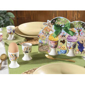 Set 8 suporturi oua Paste portelan multicolor 4.5x7 cm