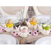 Set 4 suporturi oua Paste portelan multicolor 10x6x7.5 cm