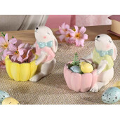 Set 6 suporturi oua Paste ceramica multicolora 10x6x9 cm