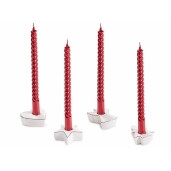 Set 8 suporturi lumanari portelan alb auriu cm 6,5 x 8,5 x 3 H