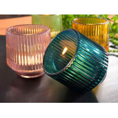 Set 4 candele sticla 7.5x8 cm