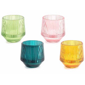 Set 4 candele sticla 7.5x8 cm