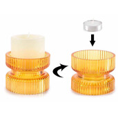 Set 8 candele sticla 9x7 cm