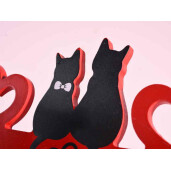 Rama foto de masa Pisicute lemn rosu negru 22 x 21,5 H