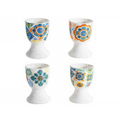 Set 4 suporturi oua portelan multicolor  Ø 4,5 cm x 7 H