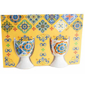 Set 4 suporturi oua portelan multicolor  Ø 4,5 cm x 7 H