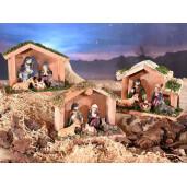 Set 3 decoratiuni religioase polirasina multicolora 12x5x9 cm