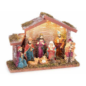 Figurina religioasa polirasina multicolora cu led 20x7.5x15 cm