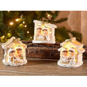 Figurine religioase polirasina multicolora cu led 3xcm 5 x 4,5 x 6 H