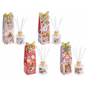 Set 4 parfumuri camera cu betisoare Craciun multiarome III Ø 5 cm x 14.5 H, 40 ml