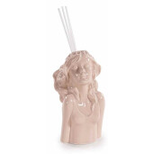 Set 2 difuzoare parfum cu betisoare portelan alb maro cm 7x5,5x19 H