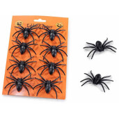 Set 8 Paianjeni Halloween plastic negru cm 7 x 6 H