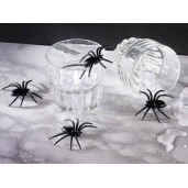 Set 8 Paianjeni Halloween plastic negru cm 7 x 6 H