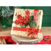 Set 12 crengute Craciun Ilex 21 cm