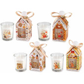 Set 4 lumanari Craciun parfumate Biscottini 5.5x5.5x11.5 cm