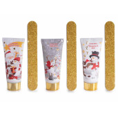 Set 3 creme maini, 3 pile unghii cadou Craciun cm 6 x 3,5 x 13,5 H, 3x40 ml