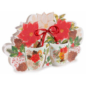 Set 8 cani Craciun portelan multicolor 5.5x6 cm, 80 ml