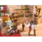 Set 2 figurine Reni fibre naturale multicolore 40.5x18x64 cm, 39.5x23x45 cm