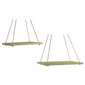Set 2 etajere lemn verde 40x28x1.5 cm, 33x26x1.5 cm