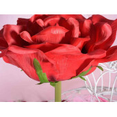 Trandafir artificial rosu verde 40x113 cm