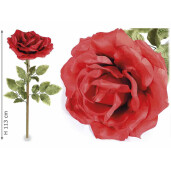 Trandafir artificial rosu verde 40x113 cm