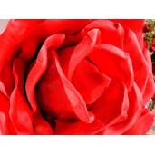 Trandafir artificial rosu verde 40x113 cm