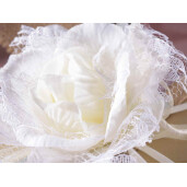 Set 12 Trandafiri artificiali albi 9 cm