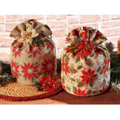 Set 6 saculeti Craciun textil multicolor Ø23cmx30H