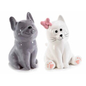 Set 2 figurine Pisicuta Catelus ceramica multicolora cm 8,5 x 10 x 14,5 H