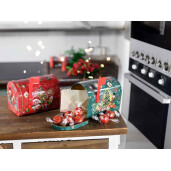 Set 2 cutii postale Craciun metal multicolor 15.5x9.5x11.5 cm