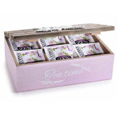 Cutie pliculete ceai compartimentata lemn 21 x 14,5 x 7,5 H