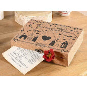 Cutie depozitare lemn efect pluta natur negru cm 24 x 17 x 5,5 H
