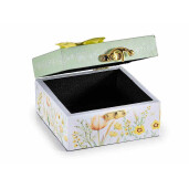 Set 3 cutii bijuterii lemn multicolor Flowers 20 x 20 x 10 H, 16 x 16 x 8 H,  12 x 12 x 7 H 