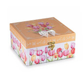 Set 3 cutii bijuterii lemn multicolor Flowers 20 x 20 x 10 H, 16 x 16 x 8 H,  12 x 12 x 7 H 