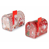 Set 2 cutii postale Craciun metal multicolor 13x8x9.5 cm