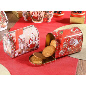 Set 2 cutii postale Craciun metal multicolor 13x8x9.5 cm