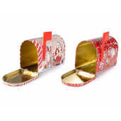 Set 2 cutii postale Craciun metal multicolor 13x8x9.5 cm