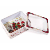 Set 2 cutii Craciun metal multicolor 13.5x11x5 cm