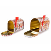 Set 2 cutii postale Craciun metal multicolor 15.5x9.5x11.5 cm, 8x13x9.5 cm