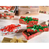 Set 2 cutii decor Craciun metal multicolor 21x9.5x4 cm