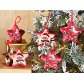 Set 16 ornamente brad Craciun metal multicolor 9x5x9 cm