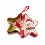 Set 2 ornamente brad Craciun metal multicolor 9x5x9 cm