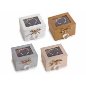 Set 4 cutii ceai lemn 10x8.5x7 cm
