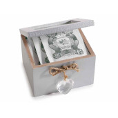 Set 4 cutii ceai lemn 10x8.5x7 cm